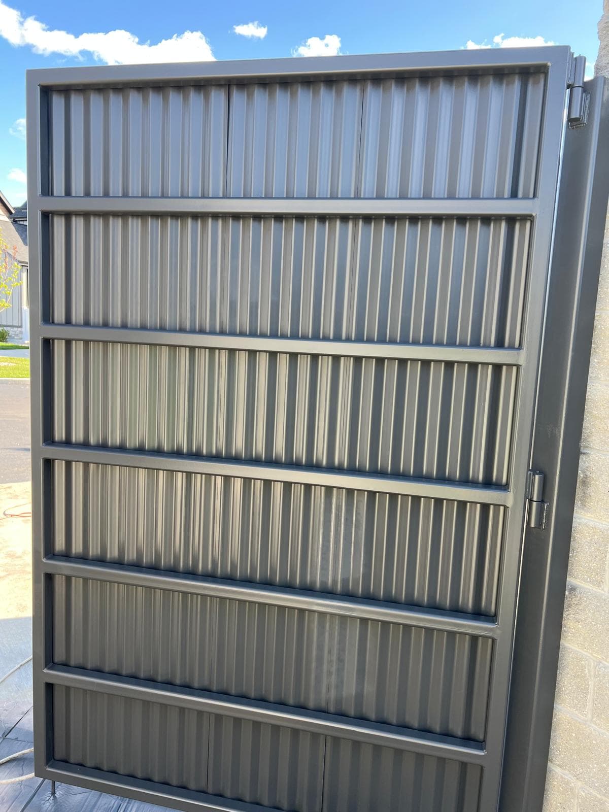 Freshly painted metal gate